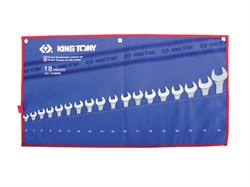 Набор комбинированных ключей, 6-24 мм 18 предметов чехол из теторона, king tony 1218mrn - фото 58448