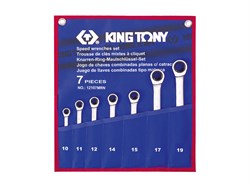 Набор комбинированных трещоточных ключей, 7 предметов king tony 12107mrn - фото 58454