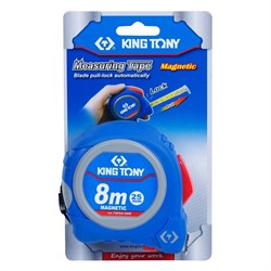 Рулетка измерительная 8 м, магнитный крюк KING TONY 79094-08M - фото 63553