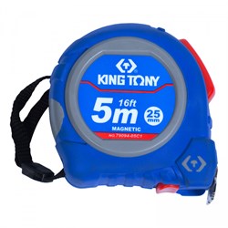 Рулетка измерительная 5 м, магнитный крюк KING TONY 79094-05C1 - фото 64131