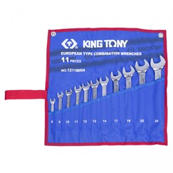 Набор комбинированных ключей, 8-24 мм, чехол из теторона, 11 предметов KING TONY 1211MRN - фото 64299
