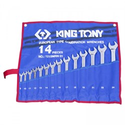 Набор комбинированных ключей, 8-24 мм, чехол из теторона, 14 предметов KING TONY 1215MRN01 - фото 64301