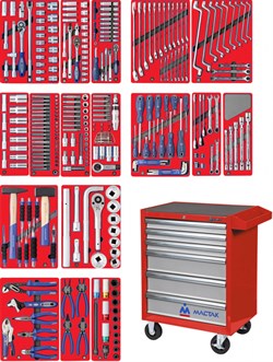 Набор инструментов "ЭКСПЕРТ" в красной тележке, 323 предмета МАСТАК 52-06323R - фото 64571