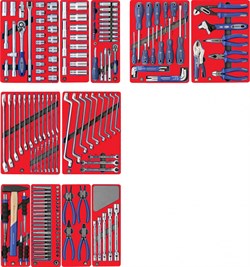 Набор инструментов "МАСТЕР" для тележки, 11 ложементов, 205 предметов МАСТАК 5-00205 - фото 64573