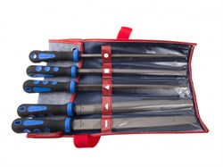 Набор напильников 250 мм, двухкомпонентные рукоятки, 5 предметов KING TONY 1015GQ - фото 65042