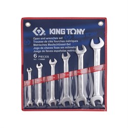 Набор рожковых ключей, 8-23 мм, 6 предметов KING TONY 1106MR - фото 65485
