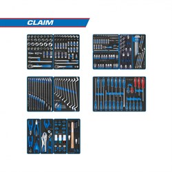 Набор инструментов "CLAIM" для тележки, 13 ложементов, 286 предметов KING TONY 934-286MRVD - фото 65807
