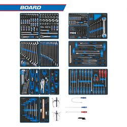 Набор инструментов "BOARD" для тележки, 15 ложементов, 325 предметов KING TONY 934-325MRVD - фото 65847