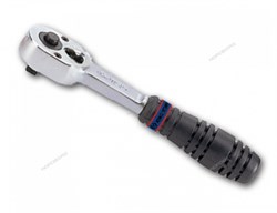 Трещотка 1/4"", 140 мм, 24 зубца, флажковая с кнопкой, фиксатор - фото 69709