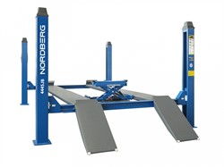 Подъемник четырехстоечный 4.5 т, с ручной траверсой 3 т N433, 380 В, синий NORDBERG 4445J_MB(M)-N433 - фото 76929