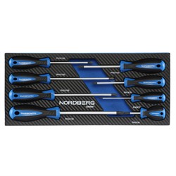 Набор отверток крестовых 8 штук в ложементе для тележки NORDBERG 300008T - фото 76976