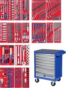 Набор инструментов "ЭКСПЕРТ" в синей тележке, 323 предмета МАСТАК 52-07323B